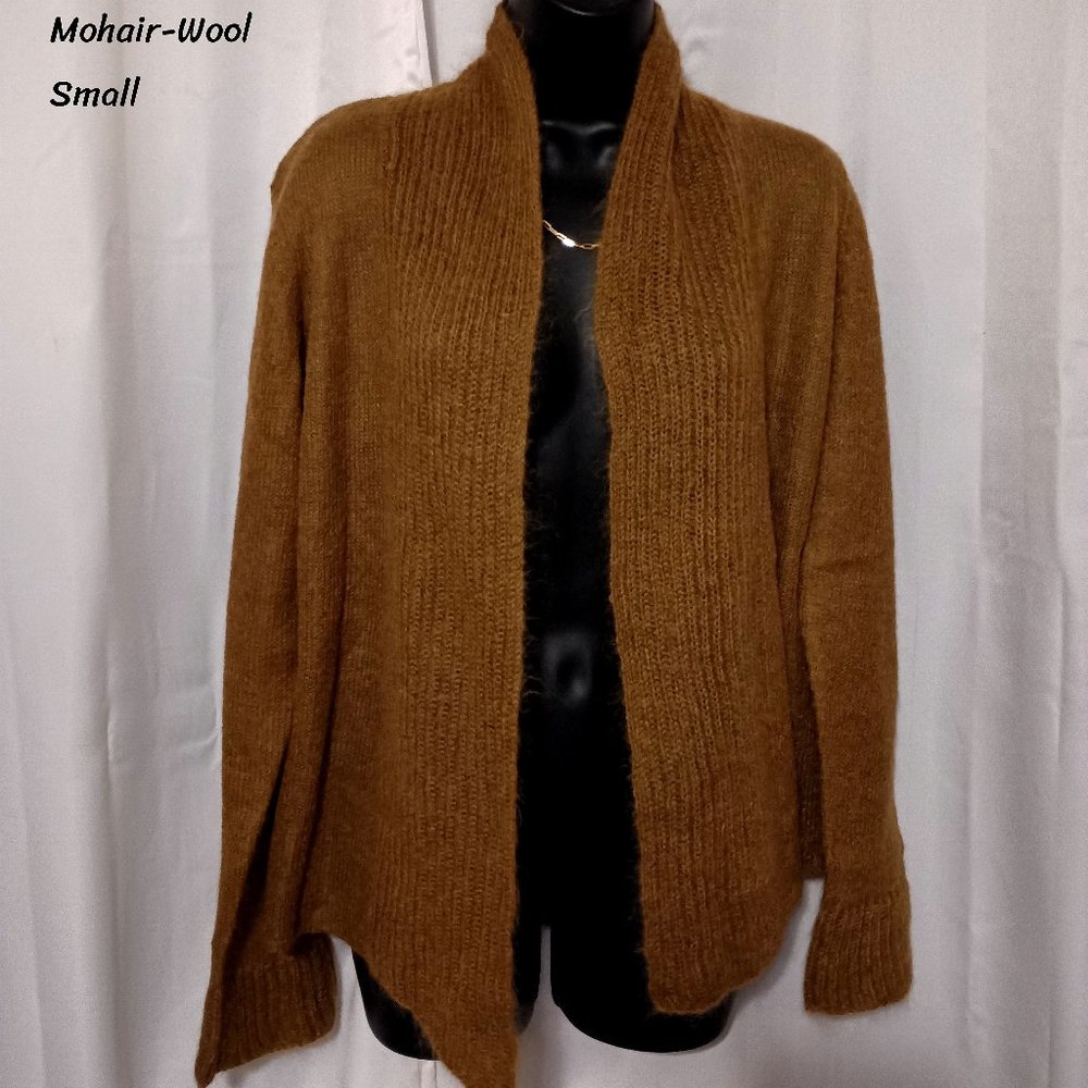 Eileen Fischer Mohair Wool Brown Cardigan